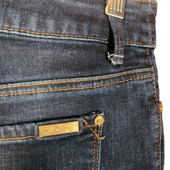 Chicos The So Slimming Slim Jean Blue Dark Wash Women's Size 00 - Picture 3 of 7